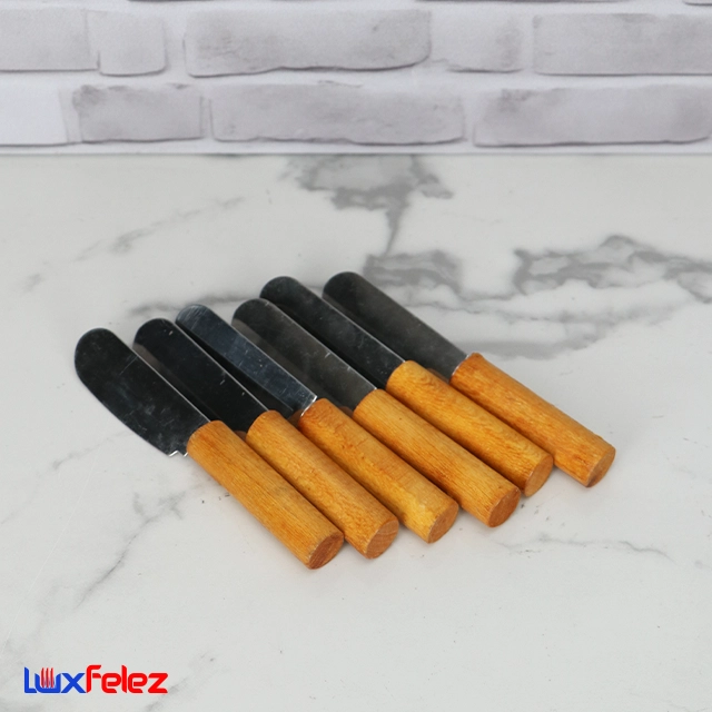 ست کارد و چنگال فینگر فود دسته چوبی - Image 4